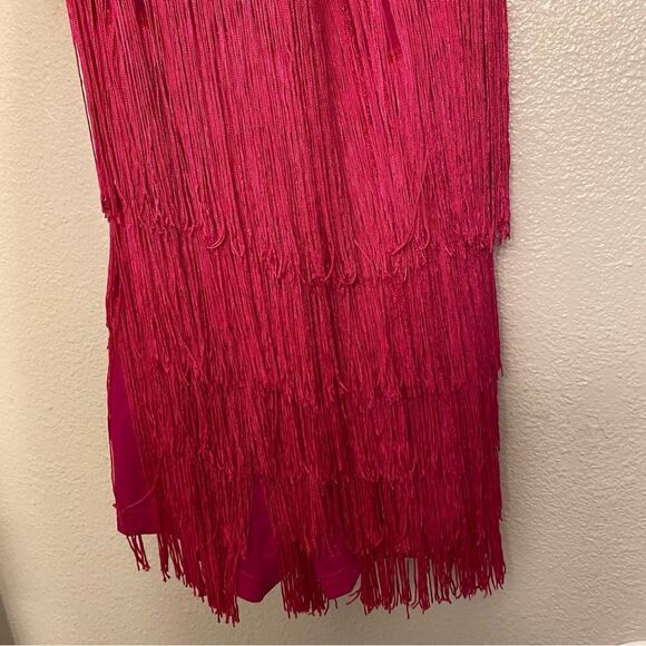 Weissman Dance costume hot pink sassy fringe dress Spice Up Your Life 14130 XLC - Picture 5 of 14